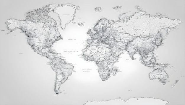 outline drawing world map outline