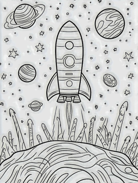 Outline of Space Shuttle for Coloring Activity