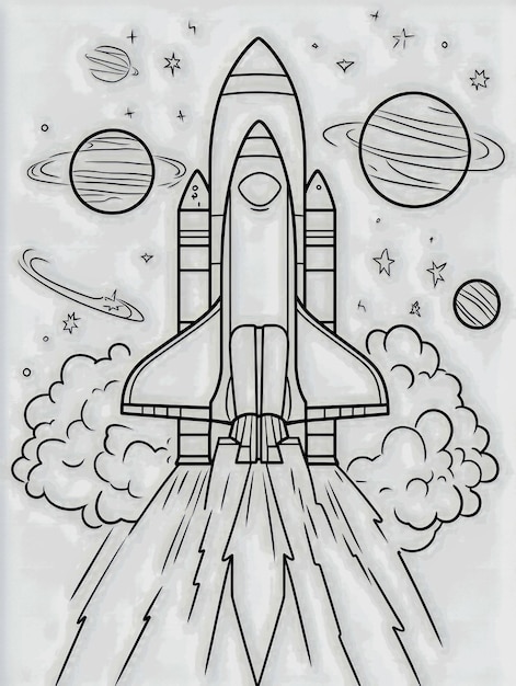 Outline of Space Shuttle for Coloring Activity