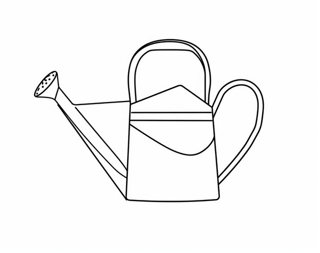 Photo the outline of a watering can or watering pot is shown continuously in one line watering cans are modern illustrations with editable strokes