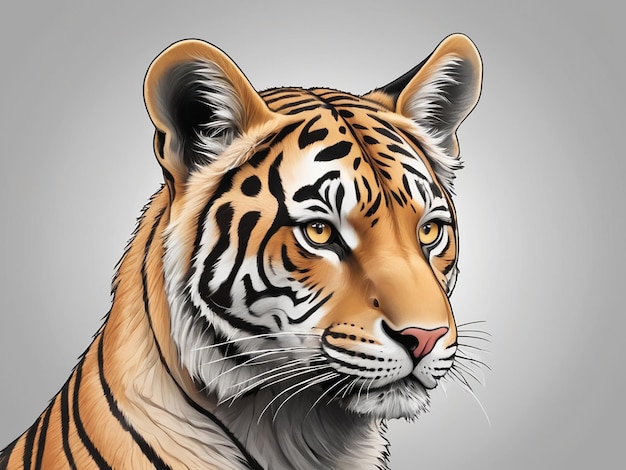 A outlined tiger vector illustration