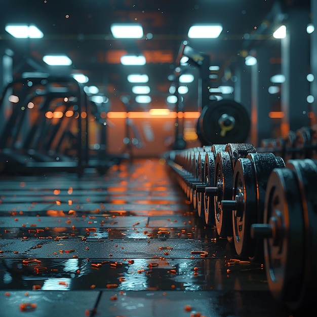 OutofFocus Gym with Heavy Weights Realistic 4K