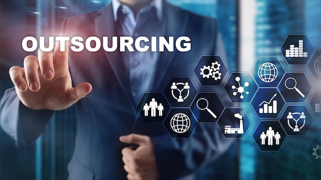 Outsourcing Human Resources Global Business Industry Concept Freelance Outsource International Partnership