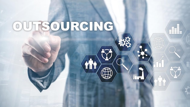 Outsourcing Human Resources Global Business Industry Concept Freelance Outsource International Partnership