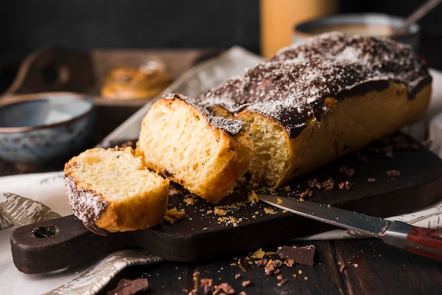 Oven bake banana bread ready to be served