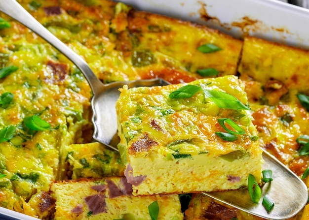 Oven Baked Denver Omelette in a baking dish