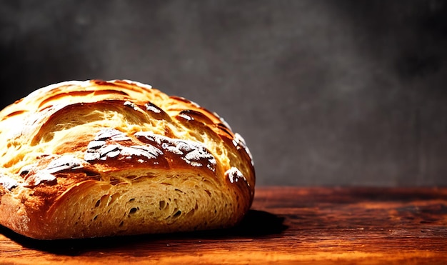 Oven traditional fresh hot cooked bread Bread close shooting Furnace shop with delicious bread Freshly cooked bread with gold shells