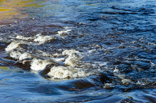 Overflow in the course of the river The water reflects the vegetation beautifully