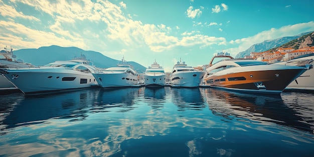 Overflowing collection of luxury yachts lined up in a marina