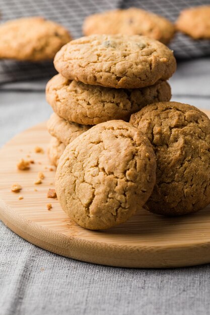 Overhead of peanut butter cookies