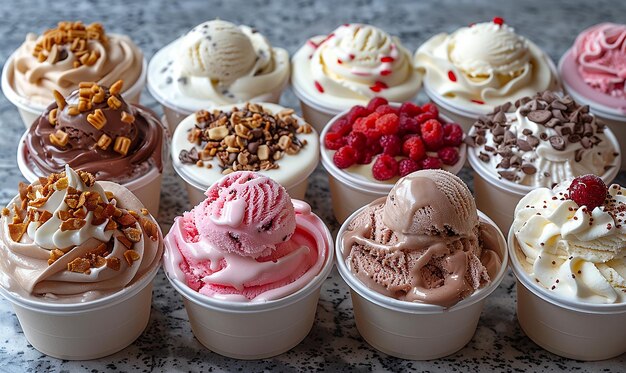 Overhead Shot of Ice Cream Social Gathering