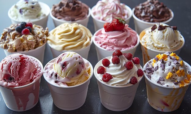 Overhead Shot of Ice Cream Social Gathering