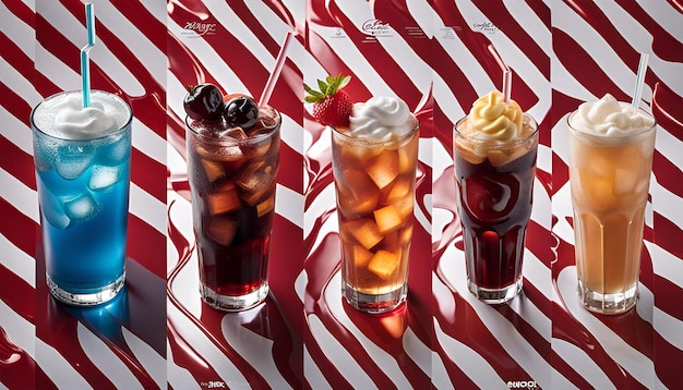 Photo overhead shot of a soda fountain machine with a variety of soda flavors