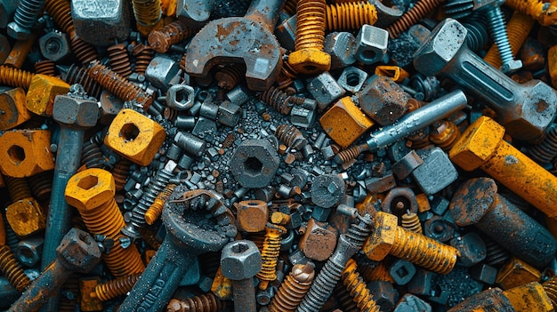 An Overhead Shot Of A Workbench Cluttered Background