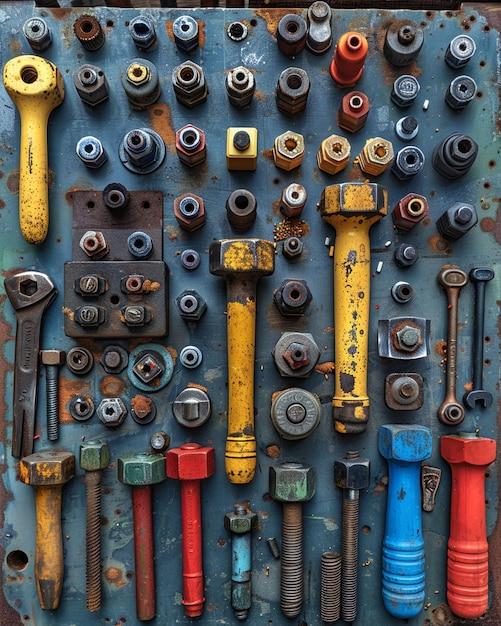 An Overhead Shot Of A Workbench Cluttered Background