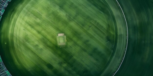 Photo overhead view of cricket venue concept cricket stadium aerial shot sports venue cricket field overhead view