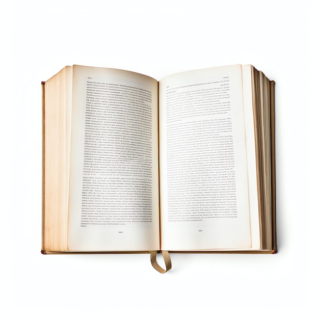 Overhead view of open book with empty blank white pages Notebook composition for catalog magazines