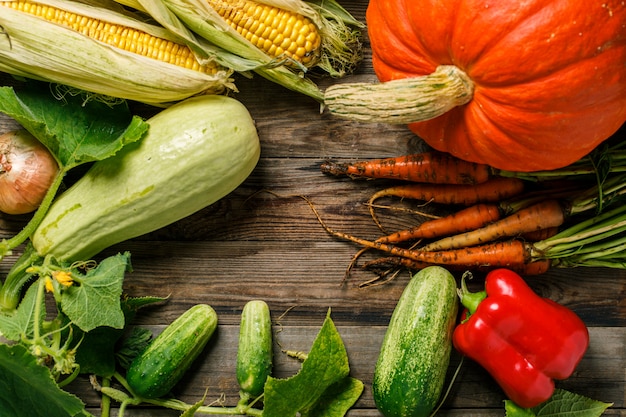 Overhead view of a vegetables