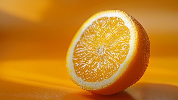 An overhead view of whole oranges on yellow backdrop