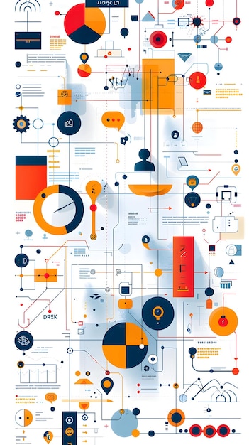 Overhead View of Workflow Setting with Digital Task Management and Tech Symbols Task Driven Workfl