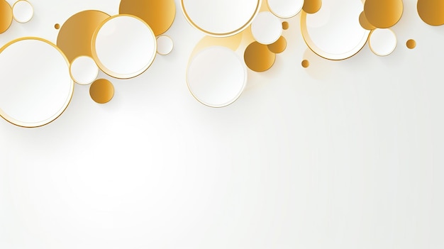 Overlapping Gold Circles and Lines on White