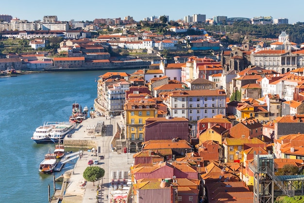 Overview of Old Town of Porto Portugal