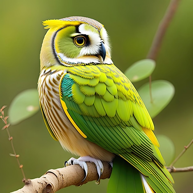 Owl in Green color