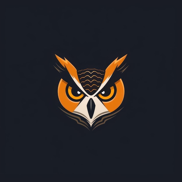 owl head simple logo solid flat color