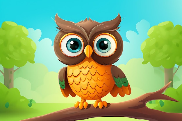 Photo owl illustration concept design