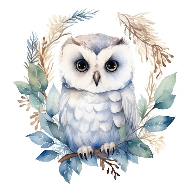 Owl illustration poster