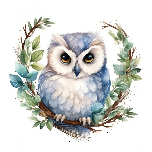 Owl illustration poster