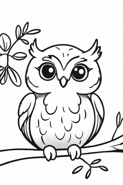 an owl is sitting on a branch with a white background