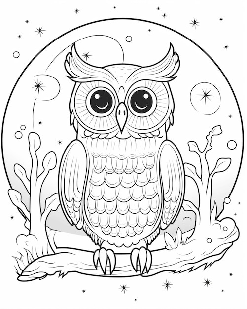 an owl is sitting on a branch with the words quot owl quot on it