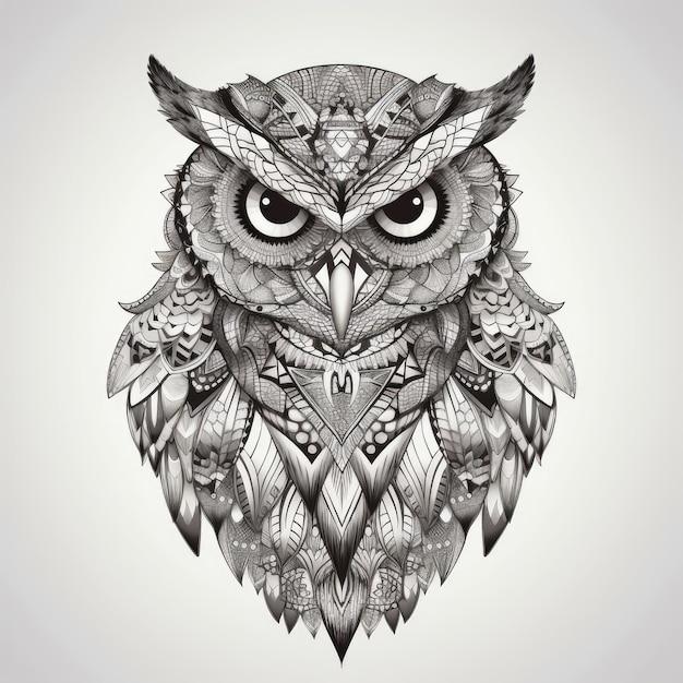 Owl in mandala style Illustration Generative AI