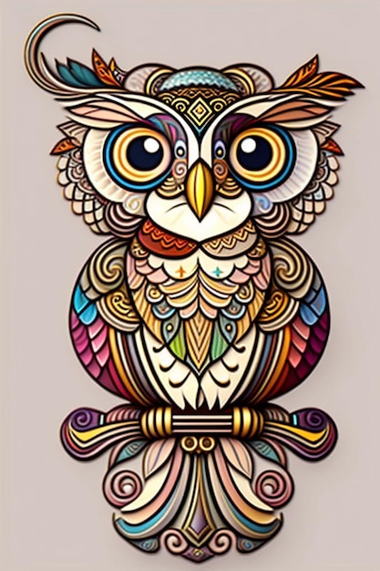 Owl MandalaWall Art Printable background