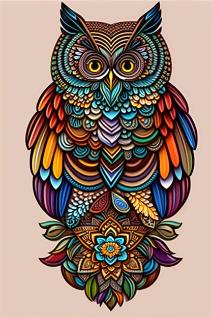 Owl MandalaWall Art Printable background