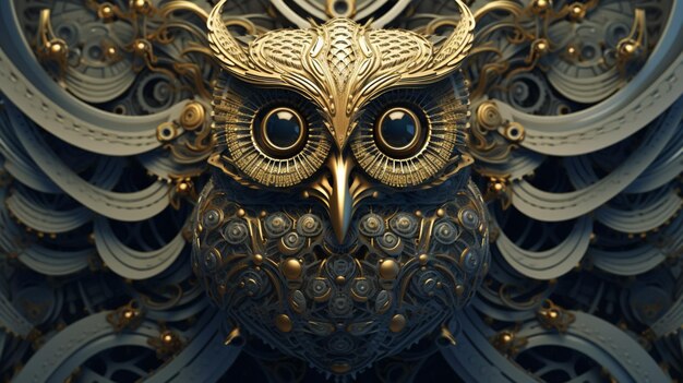 Owl style parametric geometric shapes photography illustration image AI generated art