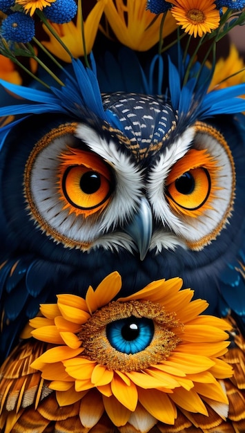 Owl and sunflower wallpapers and images.