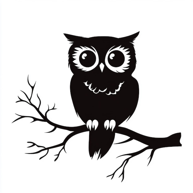 Photo owl vector silhouette