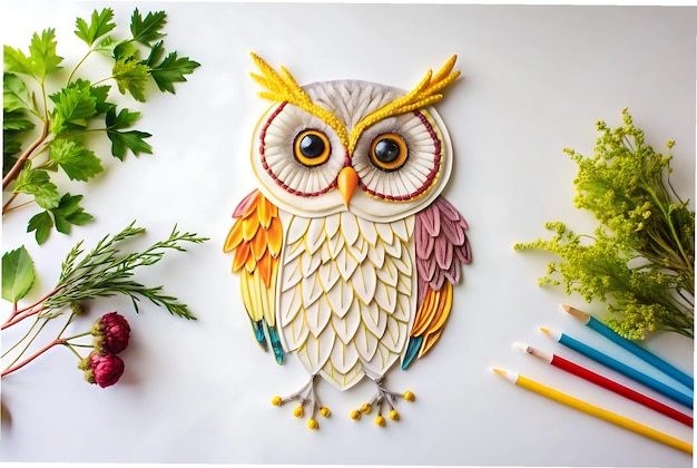 owl white background