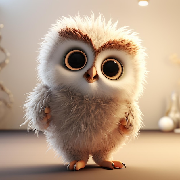 a owl with big eyes looking at the camera