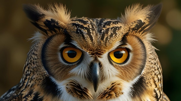 An owl with orange eyes