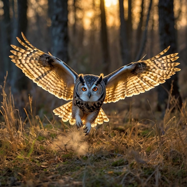 Photo a owl with a tail that has the word owl on it