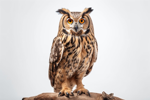 An owl with white background