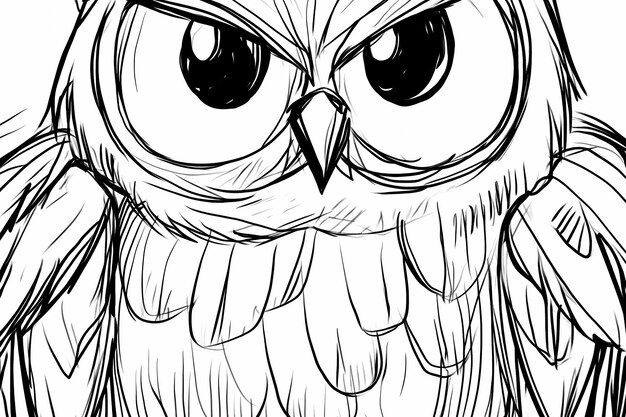 Photo owls illustrated in a coloring book style perfect for creative relaxation