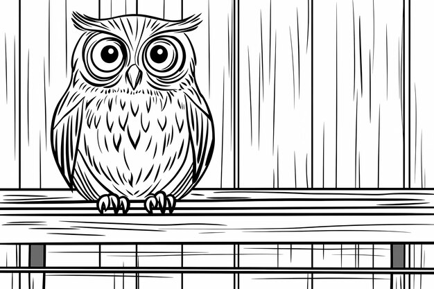 Photo owls illustrated in a coloring book style perfect for creative relaxation