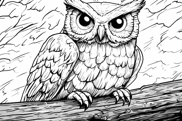 Owls illustrated in a coloring book style perfect for creative relaxation