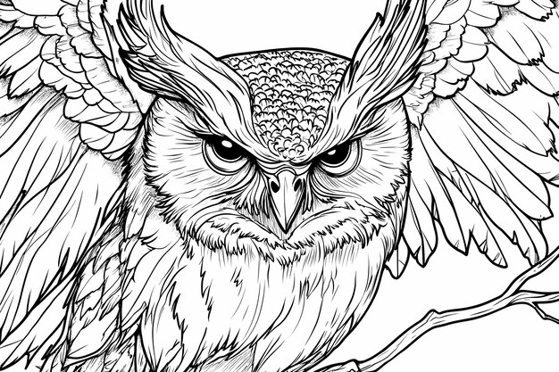 Owls illustrated in a coloring book style perfect for creative relaxation