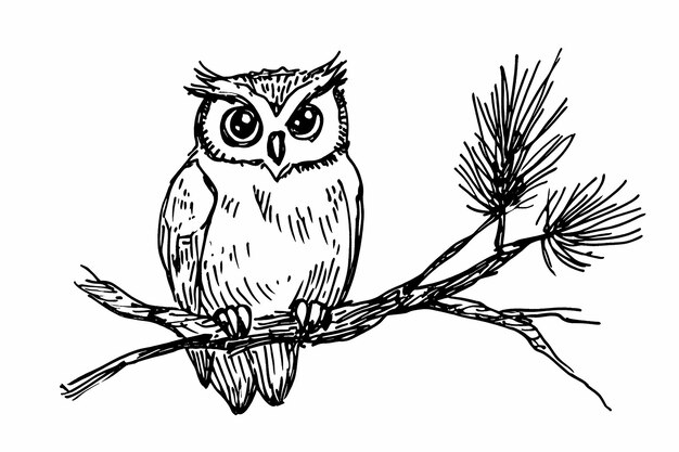 Photo owls illustrated in a coloring book style perfect for creative relaxation