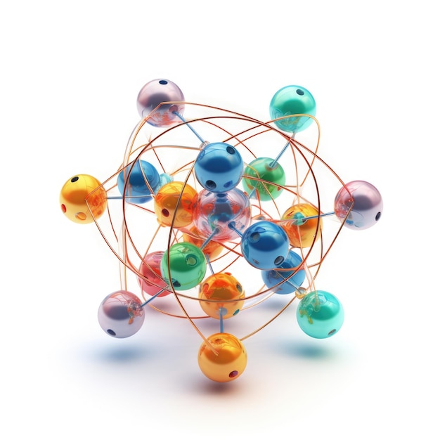 Oxygen Atom Illustration Proton Neutron in Core with Electrons in Orbital Paths for Chemistry